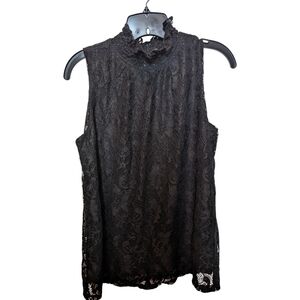 NWT Cable & Gauge Black Lace Top Size Medium Romantic